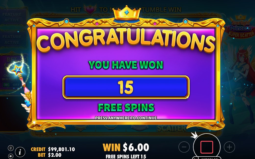 Free Spins retrigger, 3+ SCATTER adds 5 spins