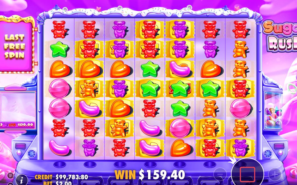 Free spins round showing the CREDIT balance