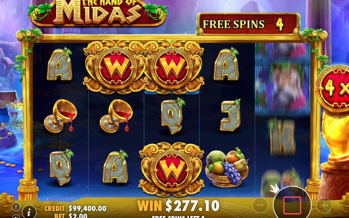 Sticky Wild landing and the running multiplier shown